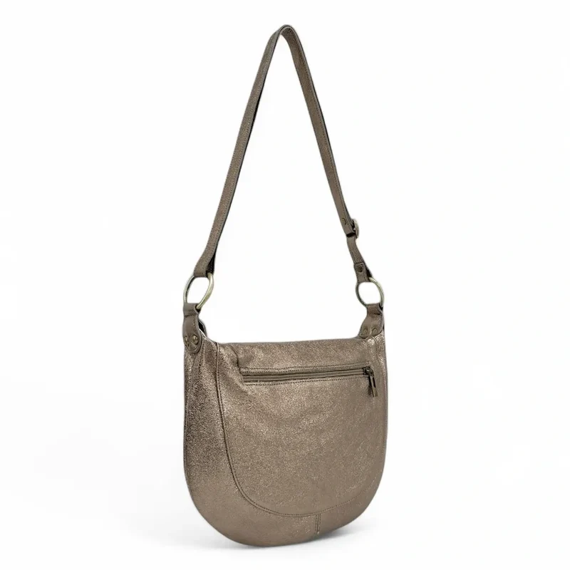 Sac bandoulière en cuir métallisé LITTLE CITIZEN Champagne irisé