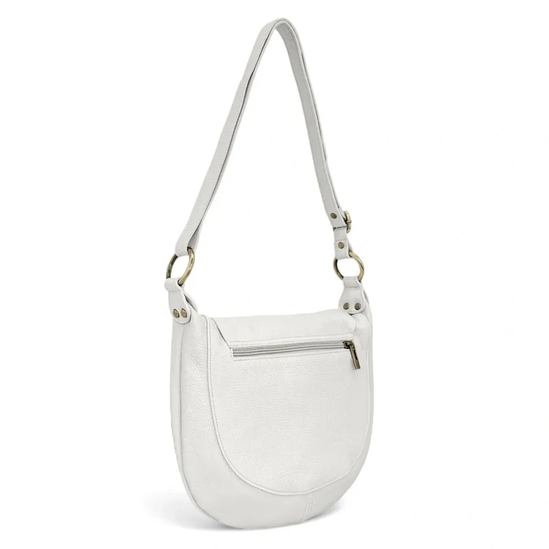 Sac bandoulière en cuir grainé LITTLE CITIZEN Blanc