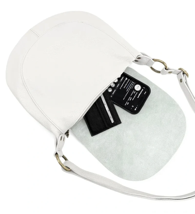 Sac bandoulière en cuir grainé LITTLE CITIZEN Blanc