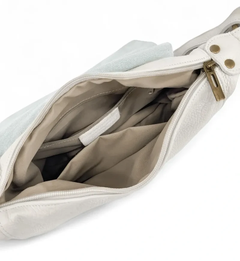 Sac bandoulière en cuir grainé LITTLE CITIZEN Blanc