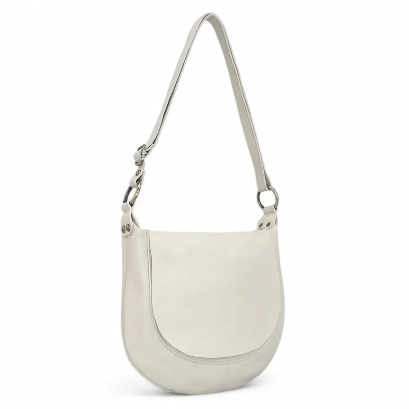 Sac bandoulière en cuir grainé LITTLE CITIZEN Beige crème