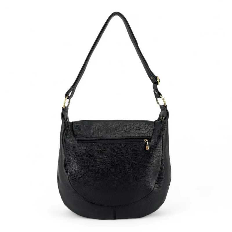 Sac besace à bandoulière en cuir grainé BIG CITIZEN Noir