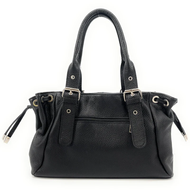 Sac bowling porté épaule en cuir grainé PRINCESSE Noir