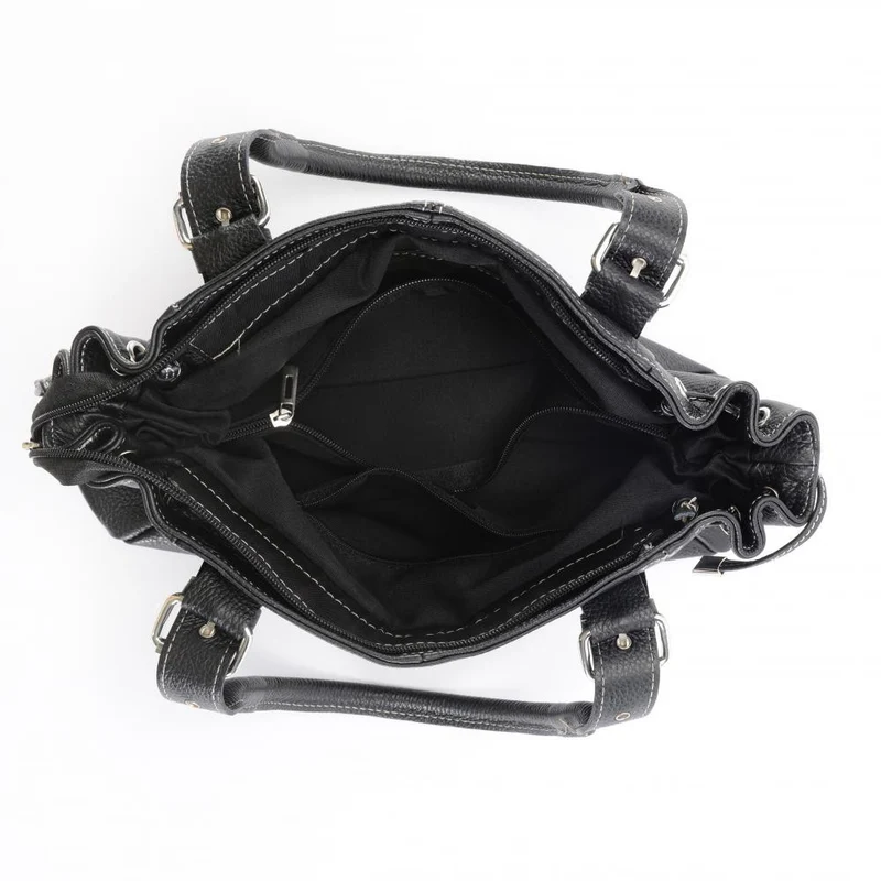 Sac bowling porté épaule en cuir grainé PRINCESSE Noir