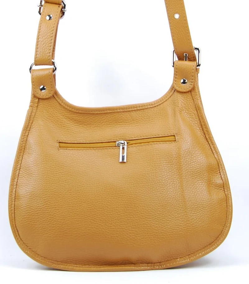 Sac besace en cuir grainé LITTLE PETRA Camel