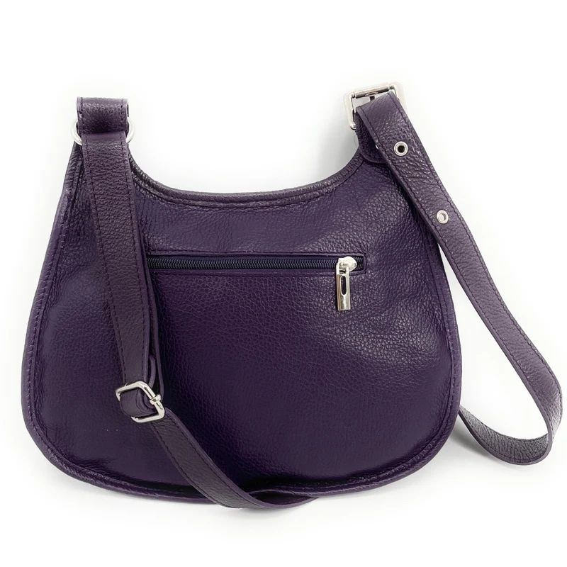Sac besace bandoulière en cuir grainé PETRA Violet