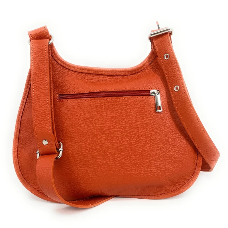 Sac besace bandoulière en cuir grainé PETRA Orange