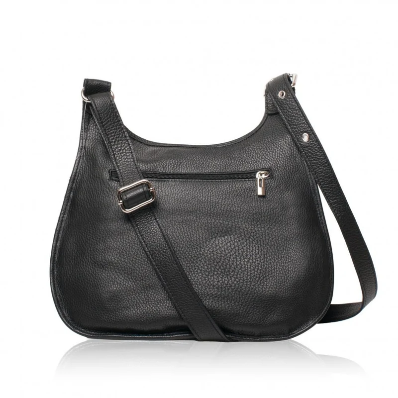 Sac besace bandoulière en cuir grainé PETRA Chocolat