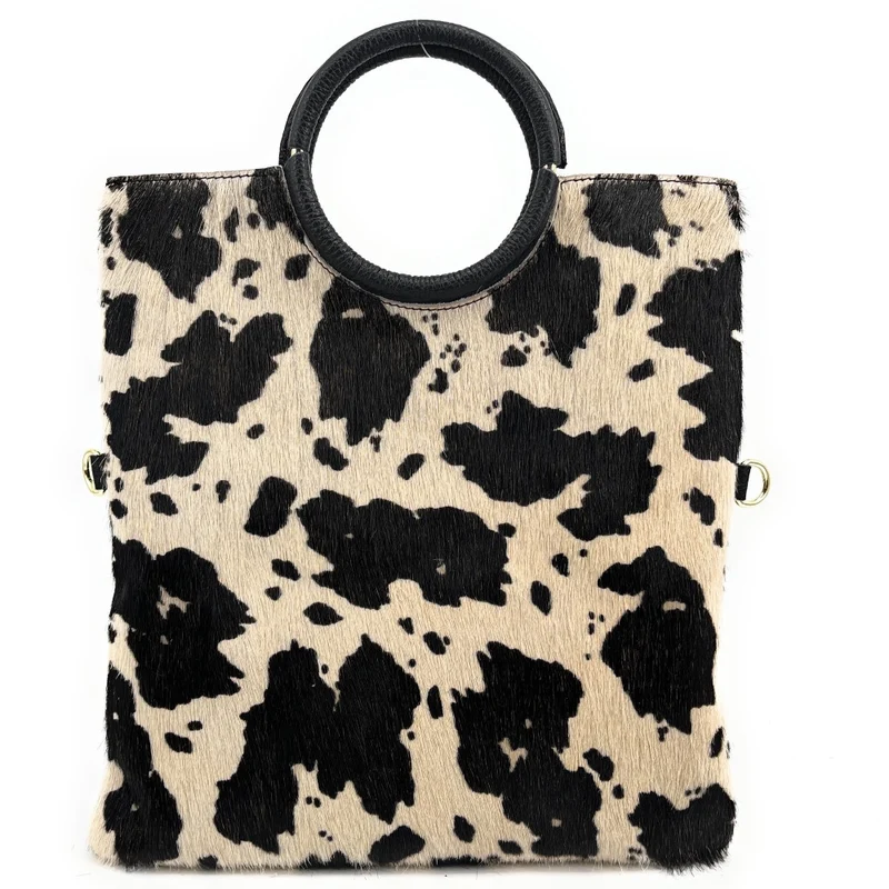 Sac pochette en cuir à motifs CHARLOTTE E.L. Blanc
