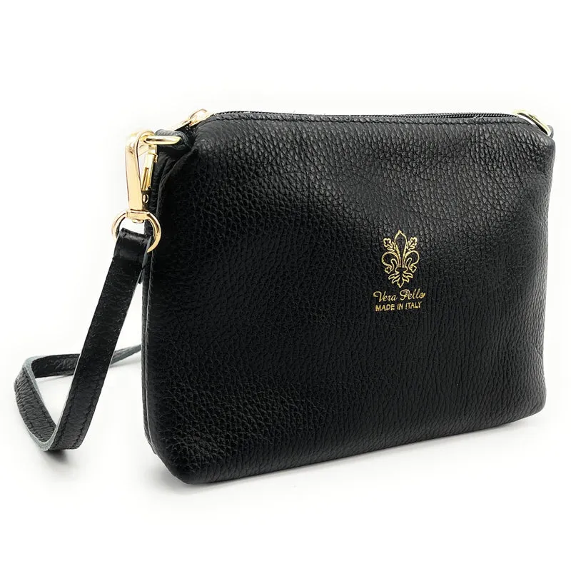 Sac pochette en cuir à motifs CHARLOTTE E.L. Blanc