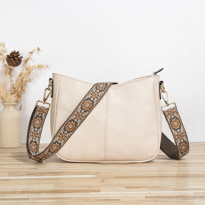 Women's Simple Crossbody Bag – PU Leather Shoulder Purse for Everyday Use