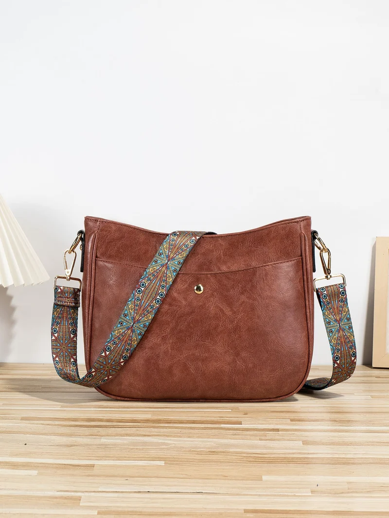 Women's Simple Crossbody Bag – PU Leather Shoulder Purse for Everyday Use