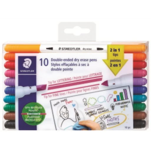 Double-ended dry erase pens 10pc