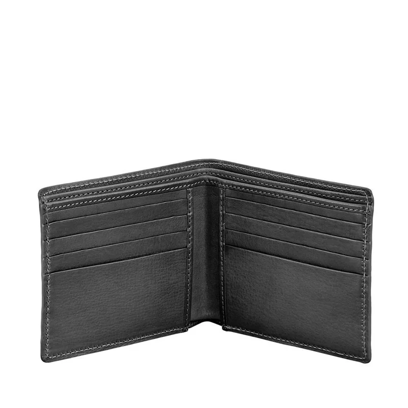 Black Bi-Fold Wallet - Vachetta Leather - Personalized