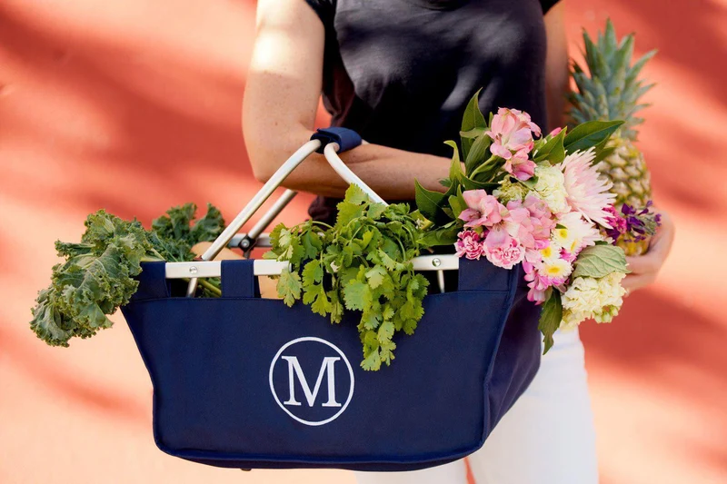 Navy Market Tote - Personalized