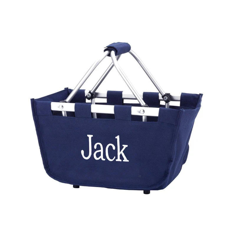 Navy Mini Market Tote - Personalized