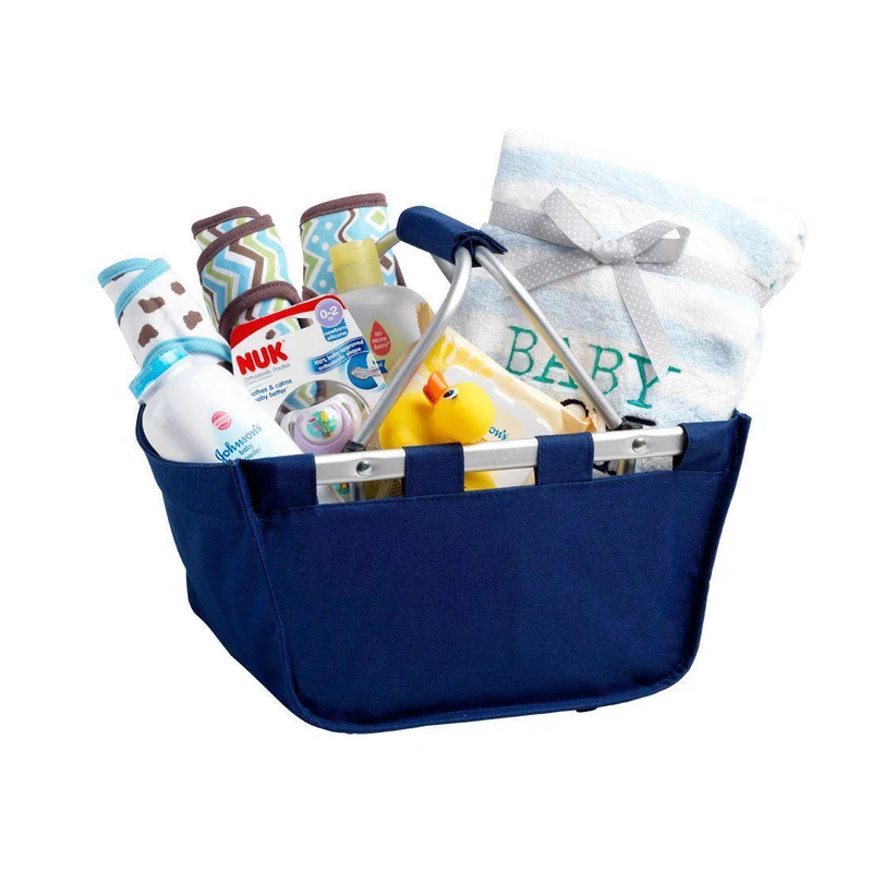 Navy Mini Market Tote - Personalized
