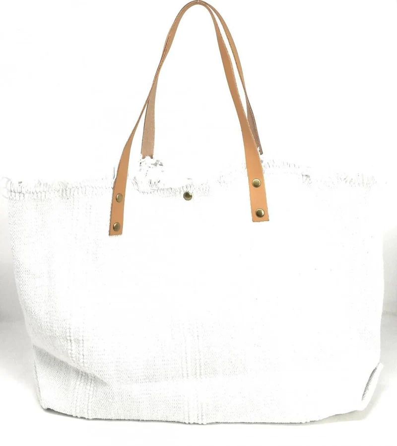 Sac de plage cabas en tissu IBIZA Blanc