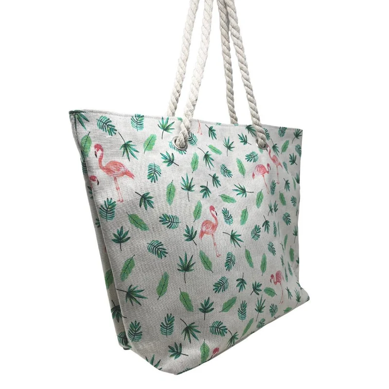 Sac de plage en polyester imprimé NAKURU Blanc Flamands blanc
