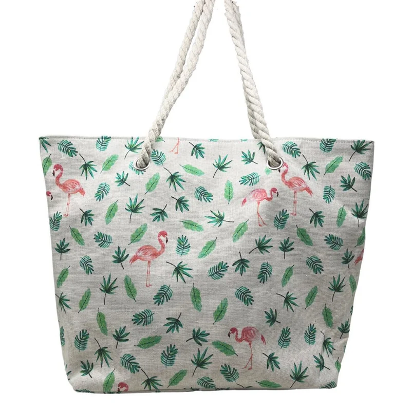 Sac de plage en polyester imprimé NAKURU Blanc Flamands blanc