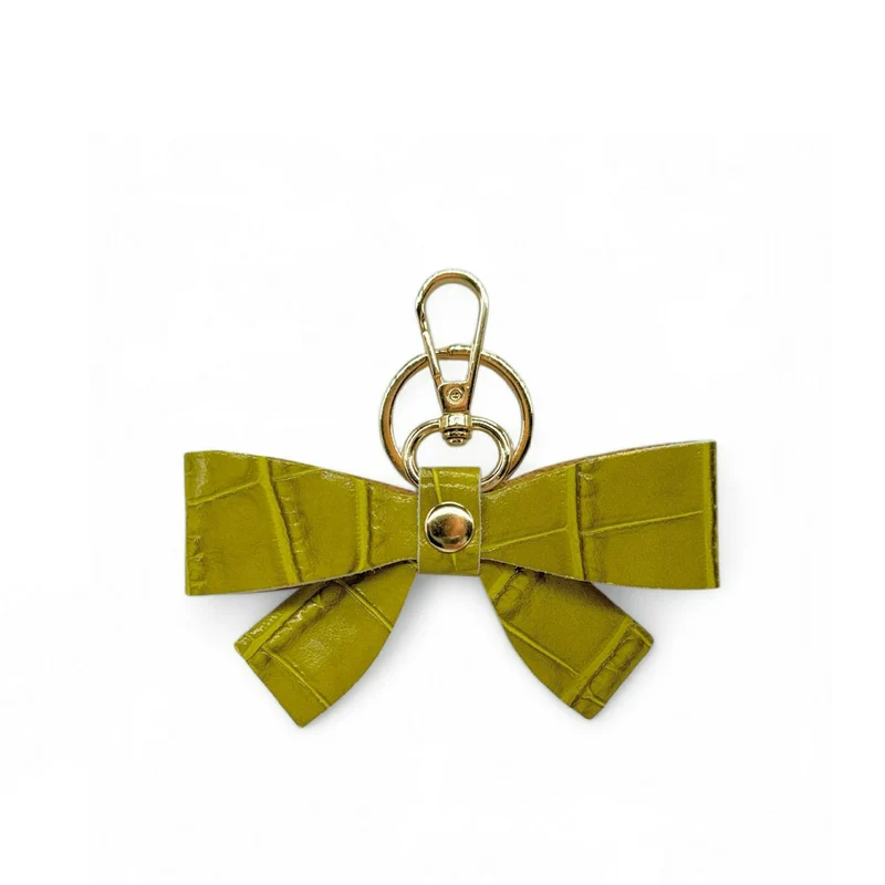 Porte-clés en cuir à motif crocodile FARFALA CROCO Vert anis