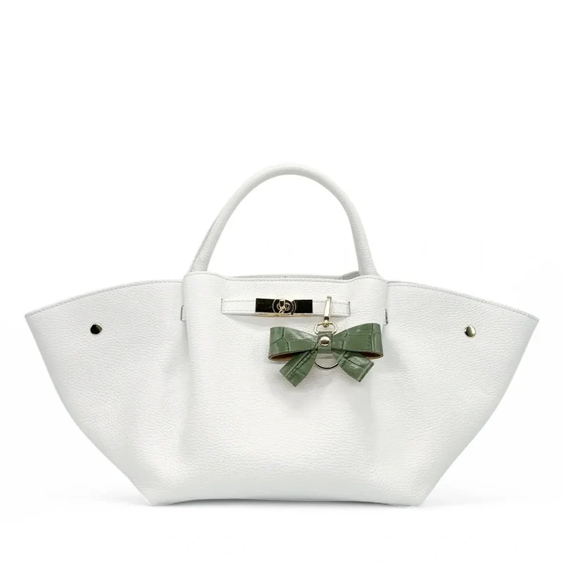 Porte-clés en cuir à motif crocodile FARFALA CROCO Vert amande