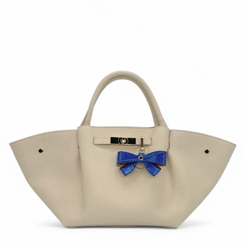 Porte-clés en cuir à motif crocodile FARFALA CROCO Bleu roi