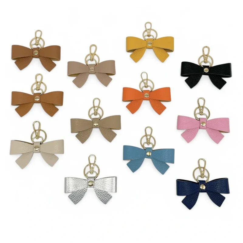 Porte-clés en cuir grainé FARFALA Orange