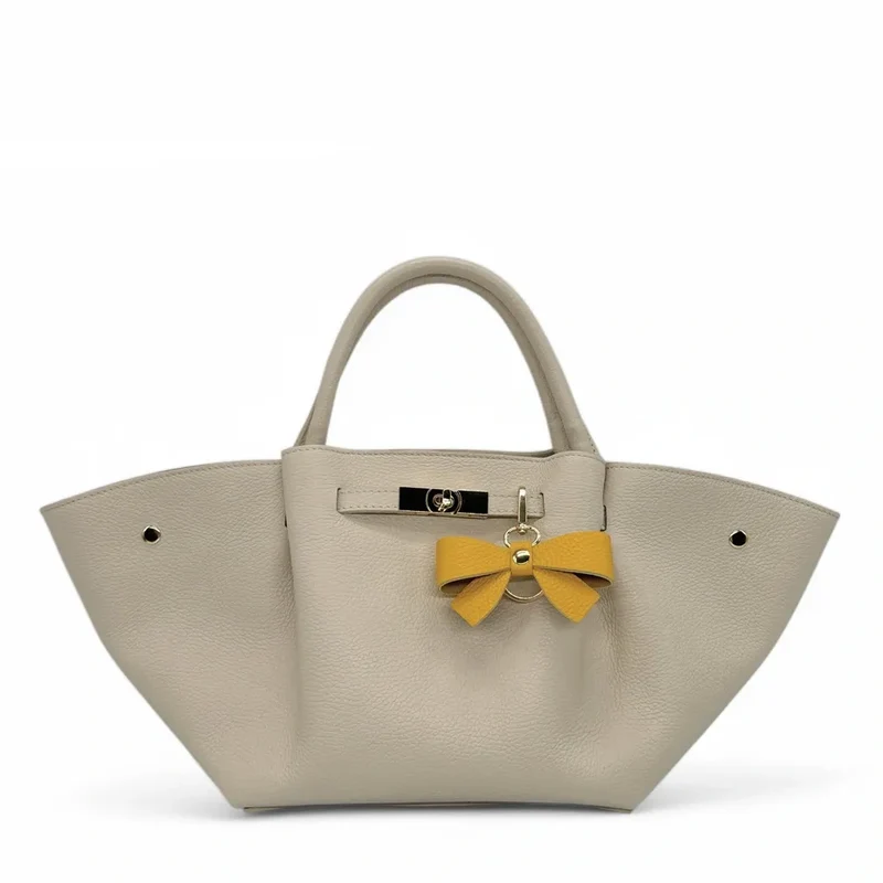 Porte-clés en cuir grainé FARFALA Jaune tournesol