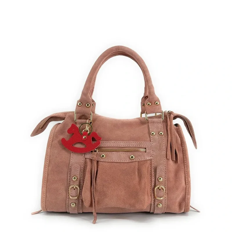 Porte-clés en cuir grainé ROCKY PONY Rouge garance