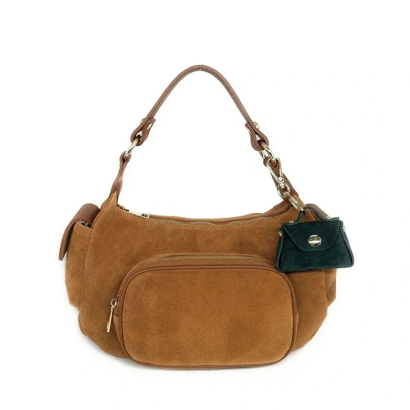 Porte-clés mini-sac en cuir BABY BABEL Vert forêt
