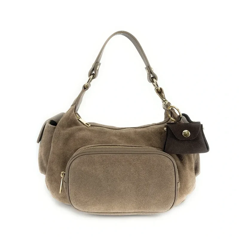 Porte-clés mini-sac en cuir BABY BABEL Chocolat