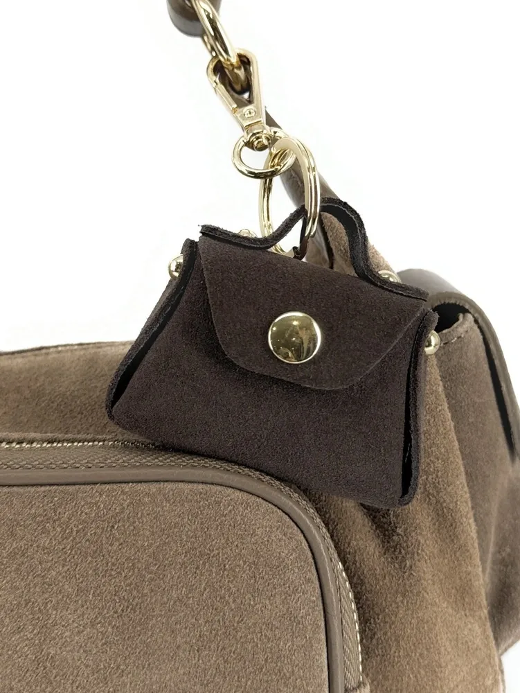 Porte-clés mini-sac en cuir BABY BABEL Chocolat