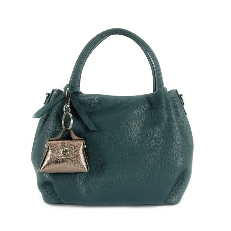 Porte-clés mini-sac en cuir BABY BABEL Champagne irisé