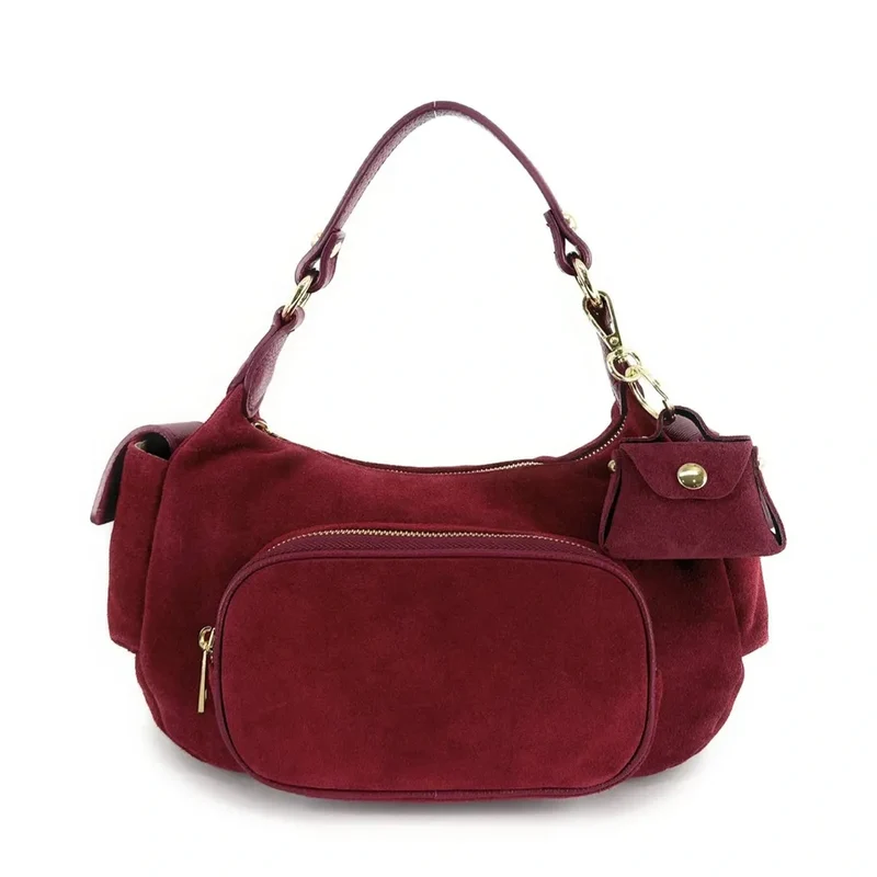 Porte-clés mini-sac en cuir BABY BABEL Rouge bordeaux