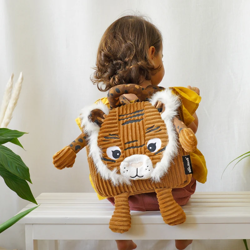 Sac à dos velours côtelé Speculos le tigre