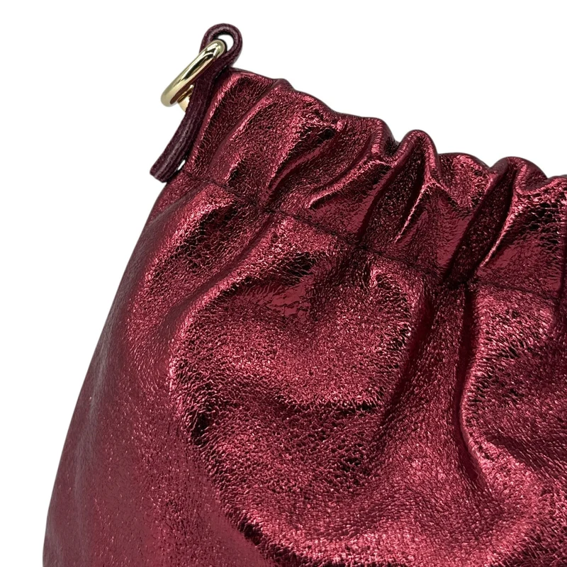 Sac pouch en cuir irisé LA POUCHINETTE Bordeaux