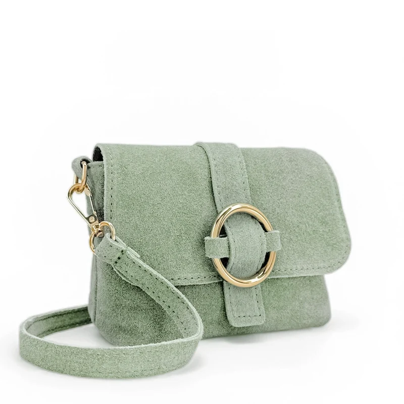Micro-sac en daim BERLINGOT SUEDE Vert pastel