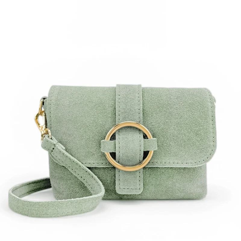 Micro-sac en daim BERLINGOT SUEDE Vert pastel