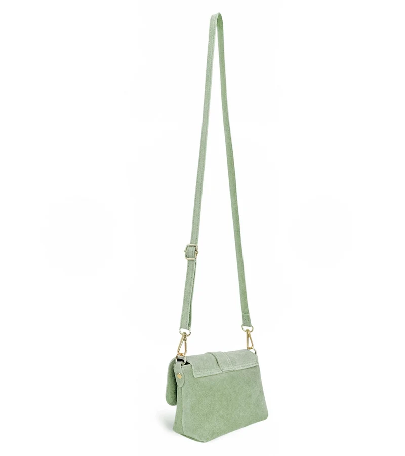 Micro-sac en daim BERLINGOT SUEDE Vert pastel