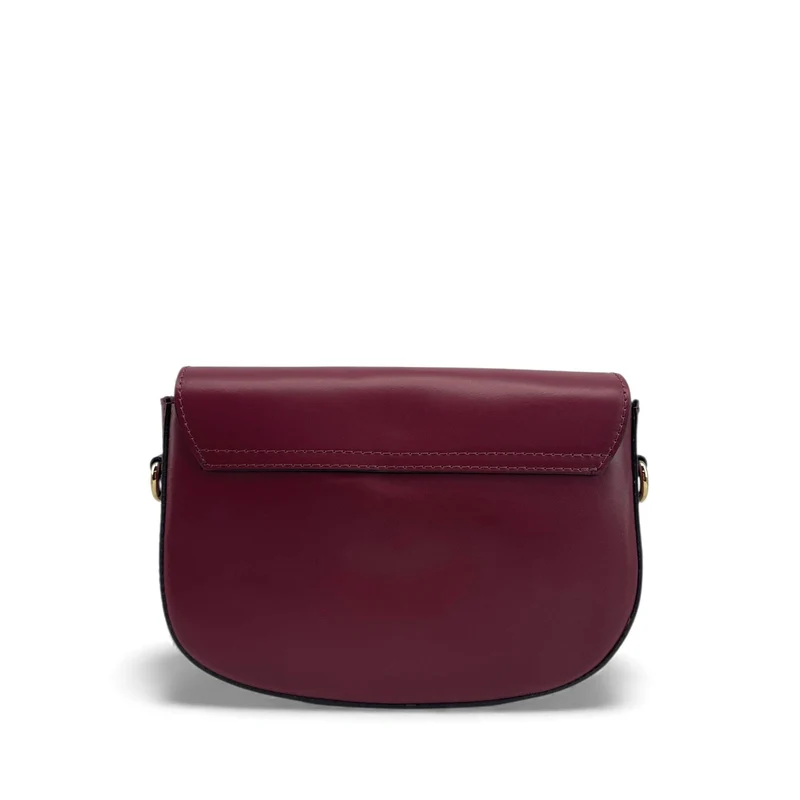Sac trotteur à bandoulière en cuir lisse MADDY Bordeaux