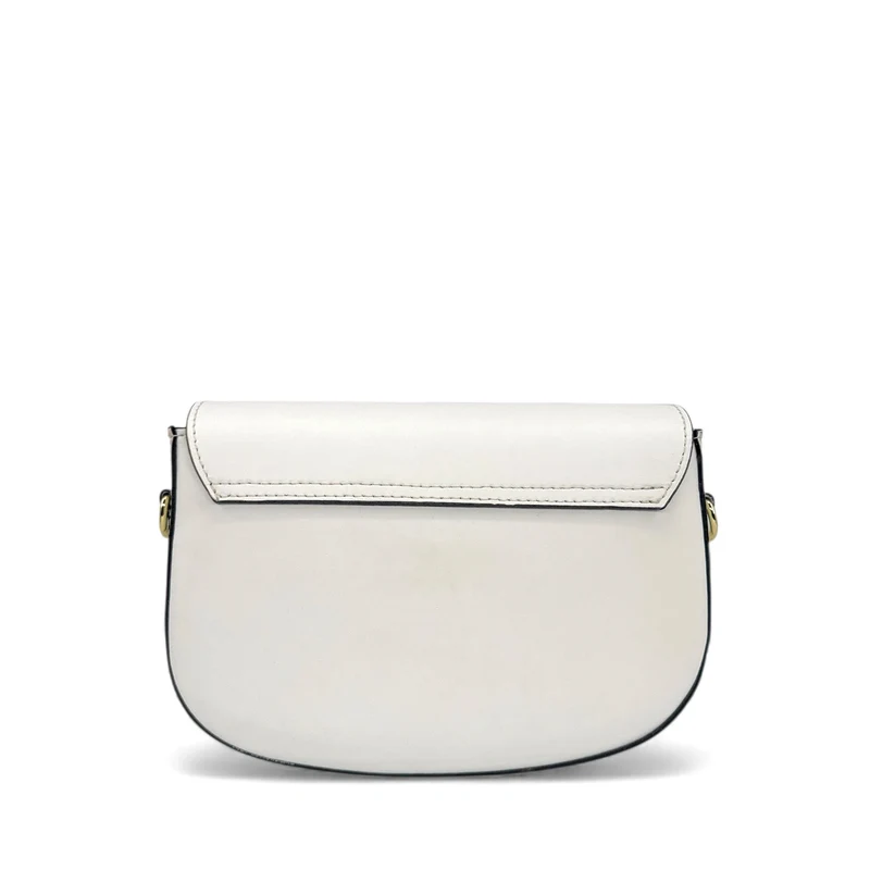 Sac trotteur à bandoulière en cuir lisse MADDY Blanc