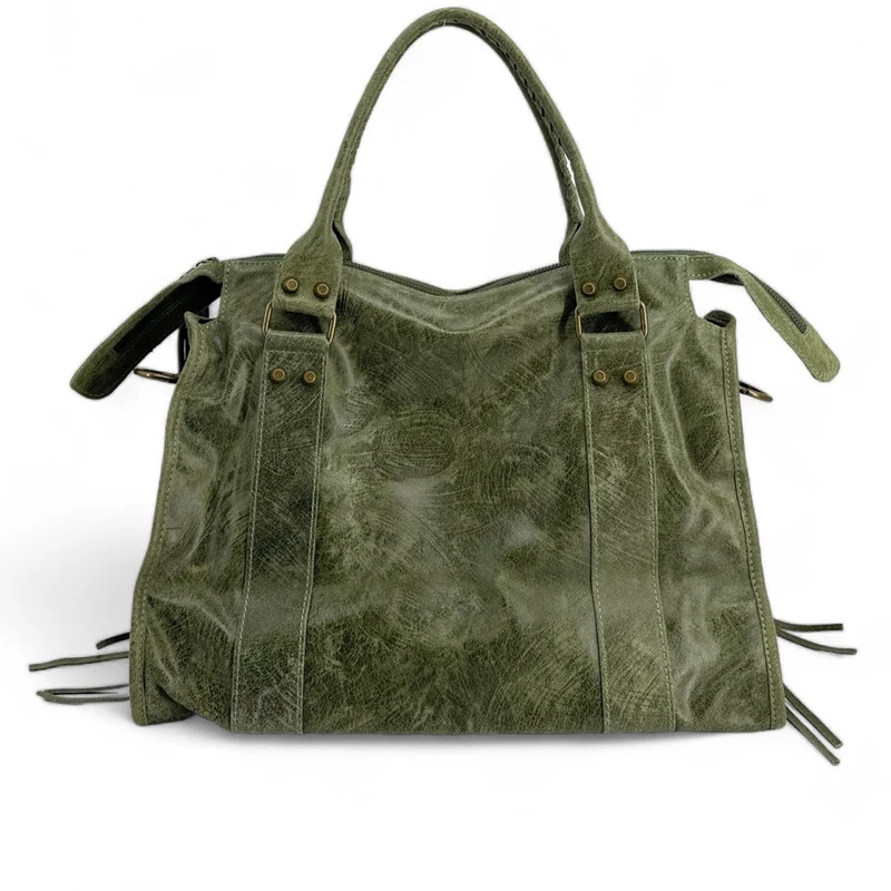 Sac à main en cuir brossé SANDSTORM E.L. SIROCCO Kaki