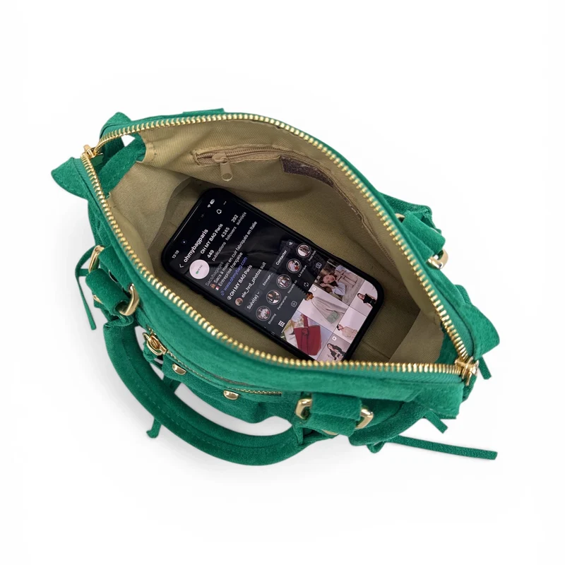 Mini-sac en daim STORM SUEDE NANO Vert émeraude