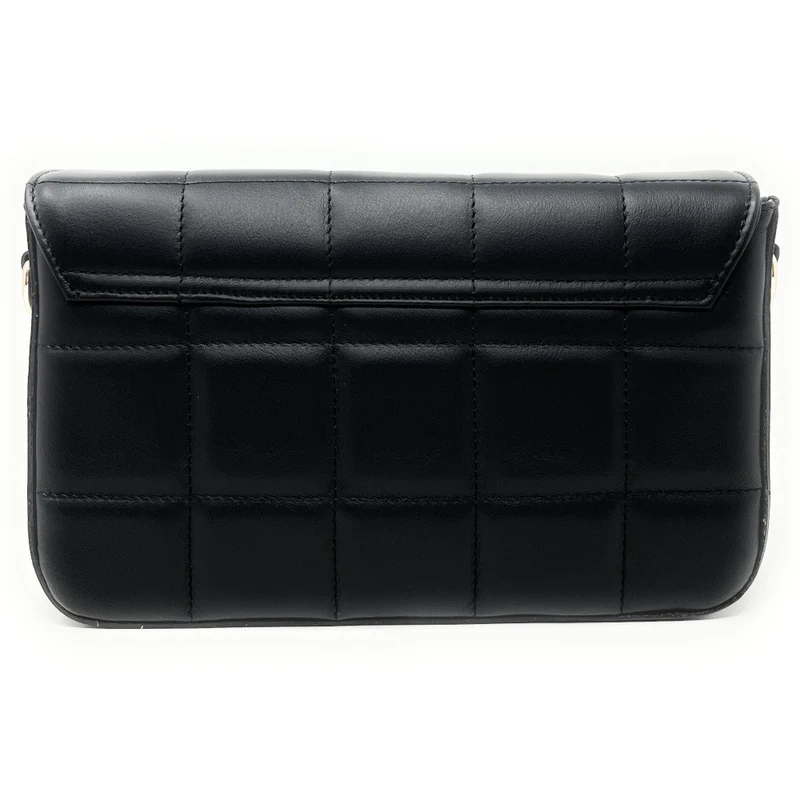 Sac french stick en cuir lisse matelassé TIME SQUARE Noir