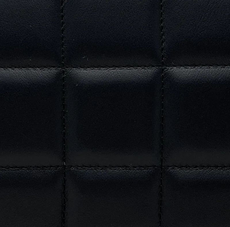 Sac french stick en cuir lisse matelassé TIME SQUARE Noir
