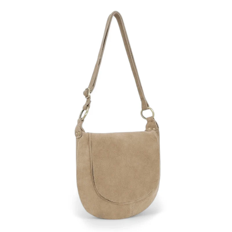 Sac bandoulière en daim LITTLE CITIZEN SUEDE Beige crème
