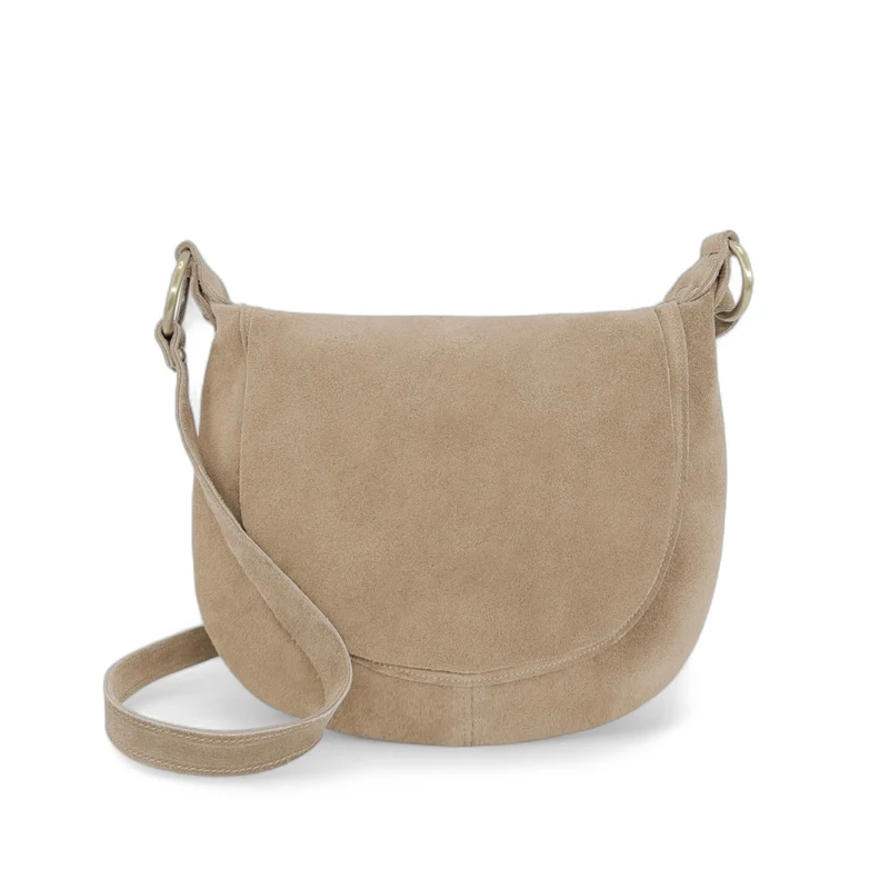 Sac bandoulière en daim LITTLE CITIZEN SUEDE Beige crème