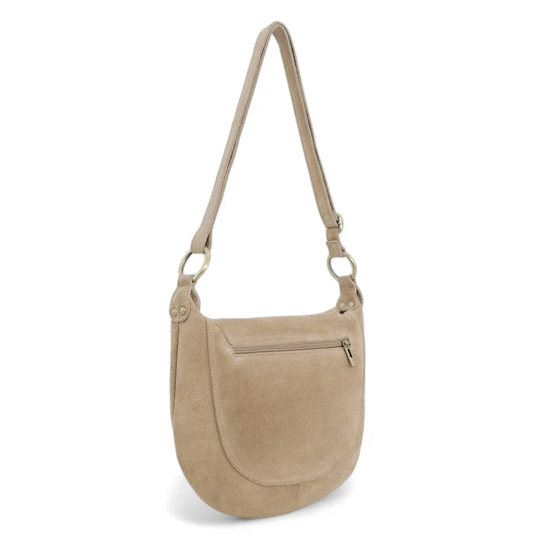 Sac bandoulière en daim LITTLE CITIZEN SUEDE Beige crème