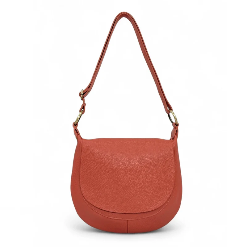 Sac bandoulière en cuir grainé LITTLE CITIZEN Terracotta